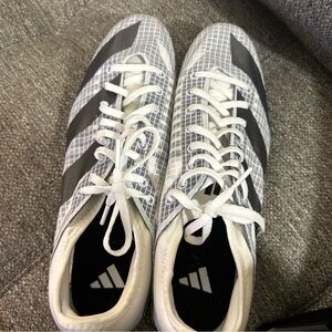 Adidas Sprintstar White / Black  size 11.5  with Track Spikes installed. GUC